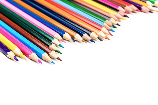 colorful pencils row