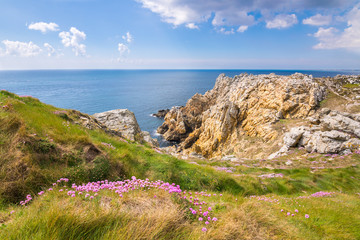 Panorama Pointe du Pen-Hir, Camaret-sur-Mer, Crozon Peninsula, Britanny, France, Europe