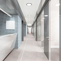 corridor of modern office building