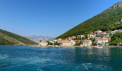 Fototapeta na wymiar Kotor Bay, Lepetane town, Montenegro
