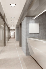 corridor of modern office building