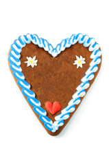 Oktoberfest gingerbread heart cake with copy space