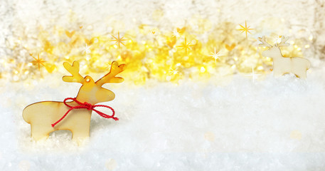 glitzernder weichnachtlicher Hintergrund mit Rentier