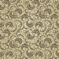 Seamless floral pattern for printing on fabric or paper. Hand drawn background.