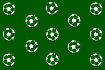 Soccer ball on green background - vector pattern