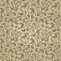 Seamless floral pattern for printing on fabric or paper. Hand drawn background.