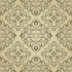 Seamless floral pattern for printing on fabric or paper. Hand drawn background.
