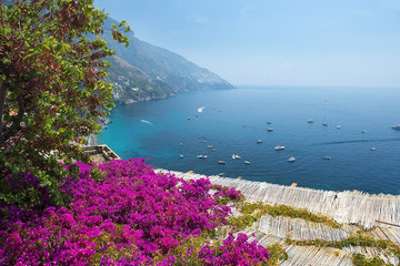 scenic view of Positano, Amalfi Coast, Campania region in Italy