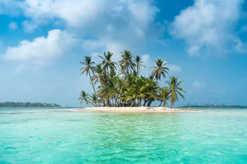 Stof per meter Paradisische Insel und Strand in Guna Yala, San Blas Inseln, Panama © schame87