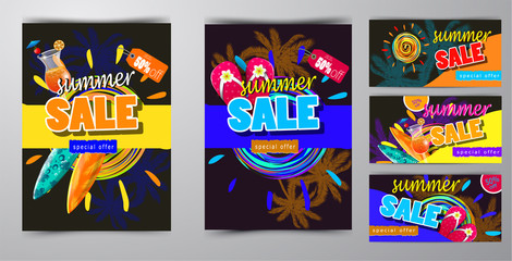 Obraz premium summer sale template banner
