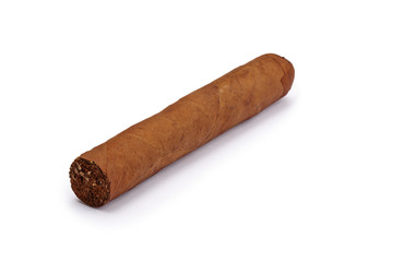 Cuban brown cigar isolated on white