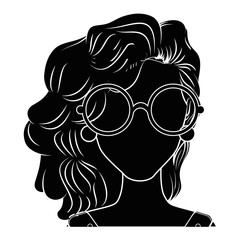 Retro woman cartoon over white background icon
