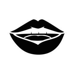 Lips pop art cartoon over white background icon