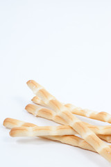 Italian Grissini crispy crunshy isolated breadsticks