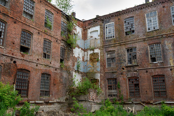 A destroying fabric factory built in the late 19th century. The city of Ivanovo, central Russia.	
