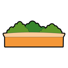 bushes in a pot over white background graphic