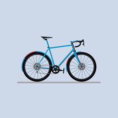 Professional bicycle for mountain riding flat design minmal colors