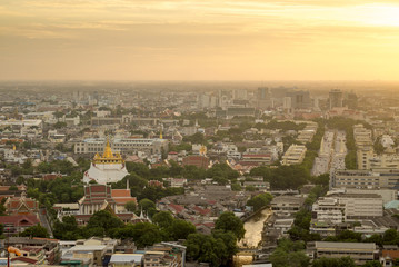 Bangkok old town. This is Wat Saket temple or 