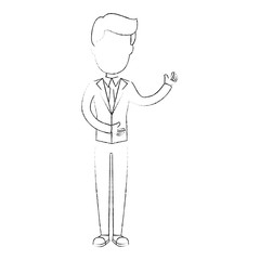 businessman profile cartoon