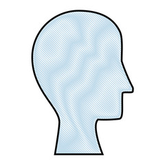 head icon over white background vector illustration