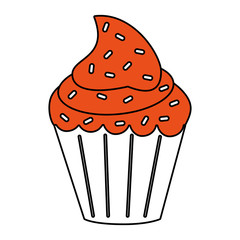 delicious cupcake with sprinkles icon image