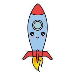 Rocket spacehip isolated