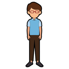 Man cartoon faceless