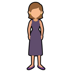 Woman cartoon faceless