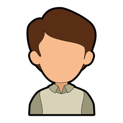 Man cartoon faceless