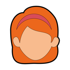 Woman cartoon faceless