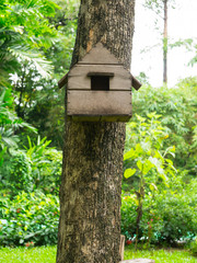 wooden bird house