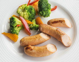 Sausages with vegetables