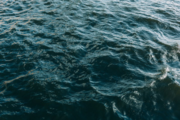 Fototapeta premium Dark blue water background, pattern, texture, web wallpaper