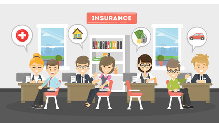 Insurance office illustration.