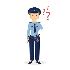 Policewoman with questions.