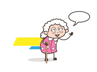 Cartoon Grandmother Discussing Vector Illustration