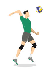 Isolated volleyball player.