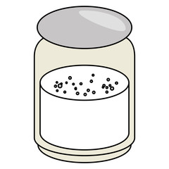 mason jar with ingredient kitchen vector illustration design