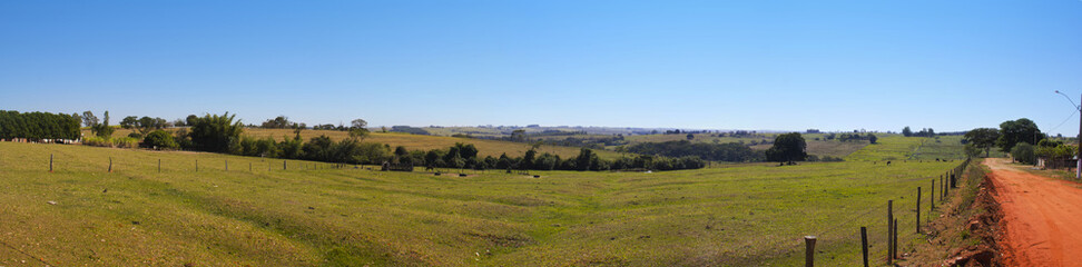 Obraz premium Panorâmica do campo no interior de São Paulo