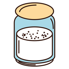 mason jar with ingredient kitchen vector illustration design