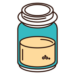mason jar with ingredient kitchen vector illustration design