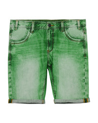 Men s green denim shorts