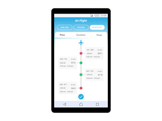 Concept air plane flight app vector