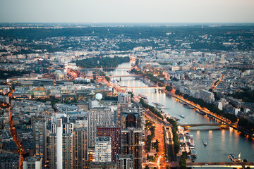 Obraz premium Paris, France - June 19, 2017: View of Paris skyline from Eiffel tower