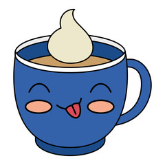 coffee cup kawaii character vector illustration design