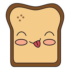 delicious toast bread kawaii character vector illustration design