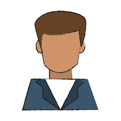 Colorful man avatar doodle over white background