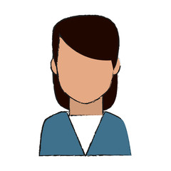 Colorful woman avatar doodle over white background vector illustration