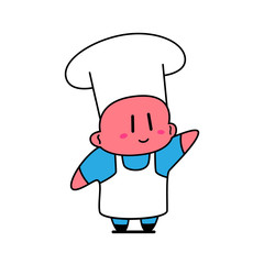 Kawaii chef greeting.