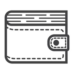 Wallet line icon, business and finance, purse sign vector graphics, a linear pattern on a white background, eps 10.